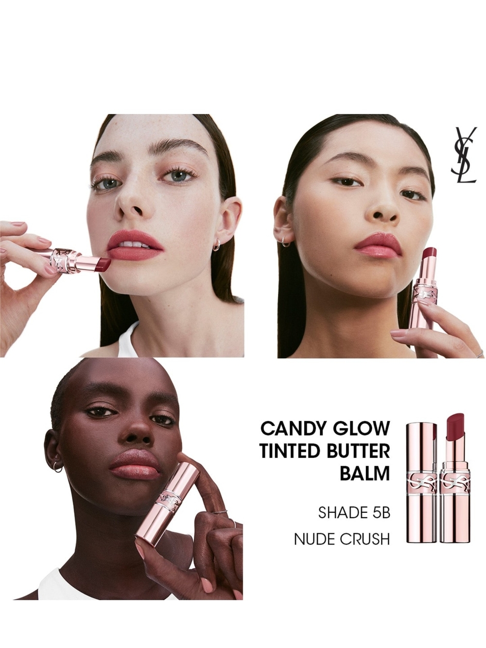 Yves Saint Laurent Candy Glow Tinted Butter Balm Lipstick 5B Nude Crush NIB - Picture 3 of 4